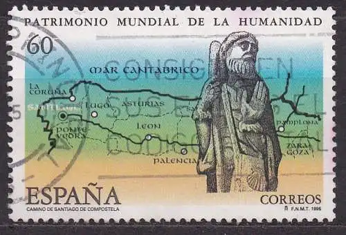 Spanien, Mi-Nr. 3244 gest., UNESCO-Welterbe: Jakobsweg