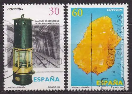 Spanien, Mi-Nr. 3259 - 3260 gest., kompl., Mineralien
