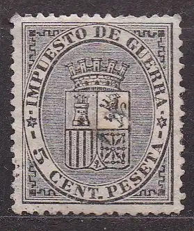 Spanien, Kriegssteuermarke Mi-Nr. 1 gest., Staatswappen
