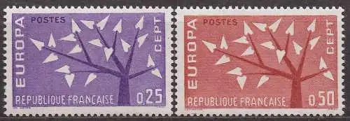 Frankreich, Mi-Nr. 1411 - 1412 **, kompl., Europa CEPT 1962