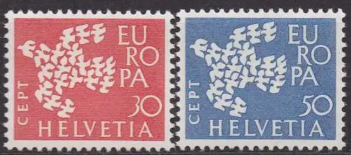 Schweiz, Mi-Nr. 736 -737 **, kompl., Europa CEPT 1961