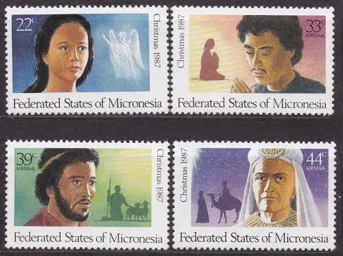 Mikronesien, Mi-Nr. 73 - 76 **, kompl., Weihnachten 1987