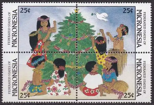 Mikronesien, Mi-Nr. 97 - 100 **, ZD, kompl., Weihnachten 1988
