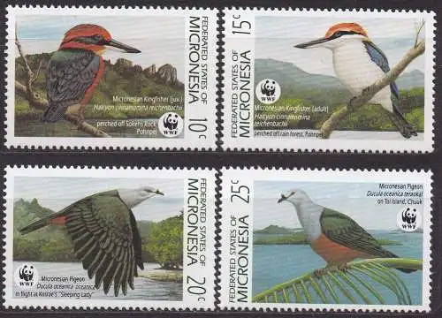 Mikronesien, Mi-Nr. 174 - 177 **, kompl., Vögel WWF