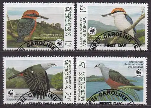 Mikronesien, Mi-Nr. 174 - 177 gest., kompl., Vögel WWF