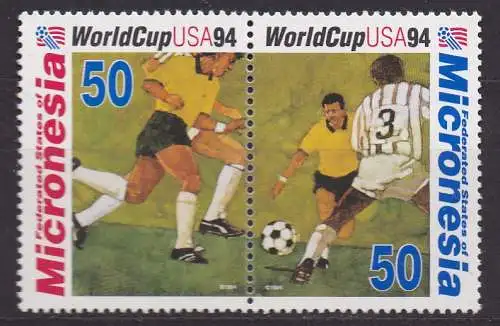 Mikronesien, Mi-Nr. 369 - 370 **, ZD, kompl., Fußball-Weltmeisterschaft USA 1994