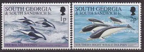 Südgeorgien, Mi-Nr. 219 + 220 **, Delphine