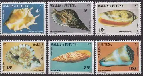 Wallis & Futuna, Mi-Nr. 501 - 506 **, kompl., Muscheln