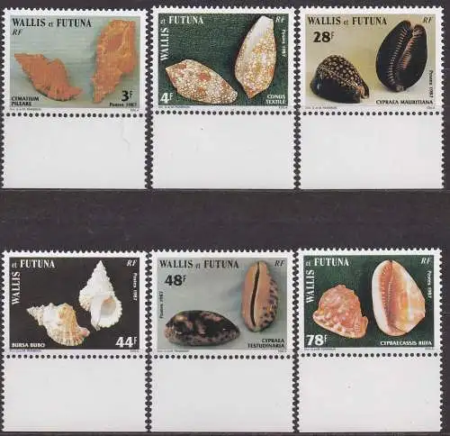 Wallis & Futuna, Mi-Nr. 530 - 535 **, kompl., Muscheln