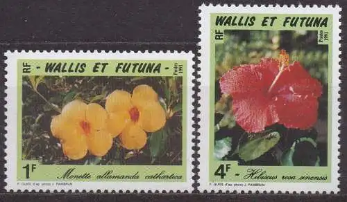 Wallis & Futuna, Mi-Nr. 607 + 608 **, Blüten