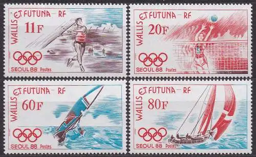 Wallis & Futuna, Mi-Nr. 555 - 558 **, kompl., Olympische Sommerspiele Seoul 1988