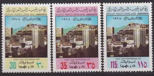 Libyen, Mi-Nr. 652 - 654 **, kompl., Türkisch-libysche Freundschaft