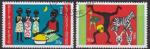 Burkina Faso, Mi-Nr. 1076 + 1081 gest., Karneval