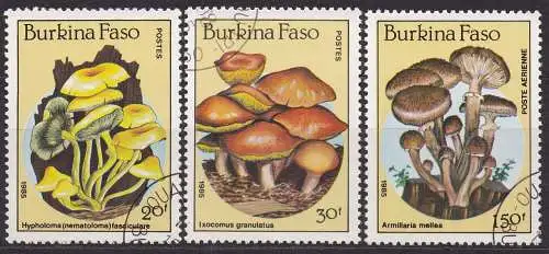 Burkina Faso, Mi-Nr. 1055, 1056 + 1060 gest., Pilze