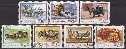 Ungarn, Mi-Nr. 3178 - 3184 gest., kompl., Kutschen