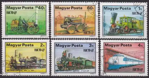 Ungarn, Mi-Nr. 3343, 3344, 3345, 3346, 3347 + 3348 gest., Lokomotiven