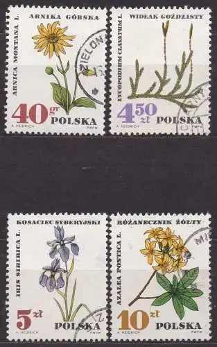 Polen, Mi-Nr. 1770, 1773, 1774 + 1775 gest., Geschützte Heilpflanzen