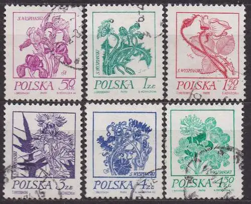 Polen, Mi-Nr. 2296 - 2301 gest., kompl., Blüten