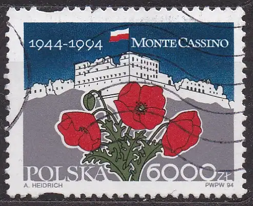 Polen, Mi-Nr. 3488 gest., 50. Jahrestag der Eroberung von Monte Cassino