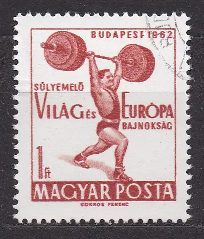Ungarn, Mi-Nr. 1865 gest., Europa- u. Weltmeisterschaften im Gewichtheben