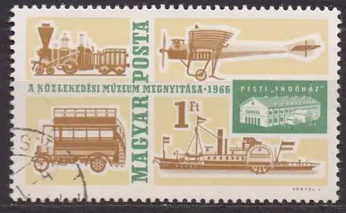 Ungarn, Mi-Nr. 2220 gest., Wiedereröffnung des Verkehrsmuseums