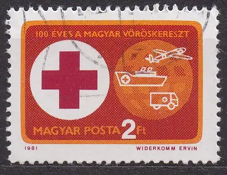 Ungarn, Mi-Nr. 3495 gest., 100 Jahre Ungarisches Rotes Kreuz