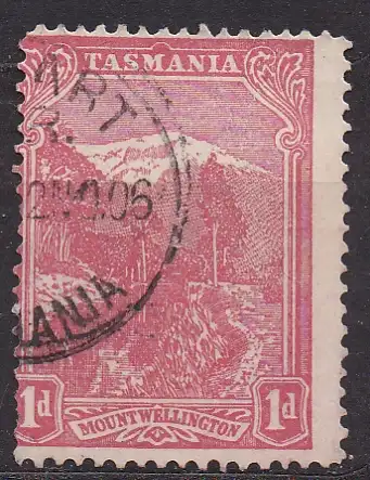 Australische Staaten - Tasmanien, Mi-Nr. 76 A  gest., kopfstehendes WZ, Mount Wellington