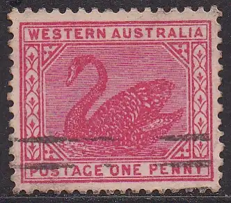 Australische Staaten - Westaustralien, Mi-Nr. 62 A gest., liegendes WZ, Schwan