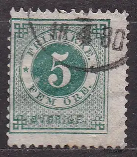 Schweden, Mi-Nr. 19 B gest., Ziffer im Kreis