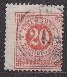 Schweden, Mi-Nr. 22 B gest., Ziffer im Kreis