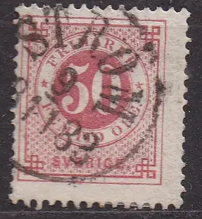 Schweden, Mi-Nr. 25 B gest., Ziffer im Kreis