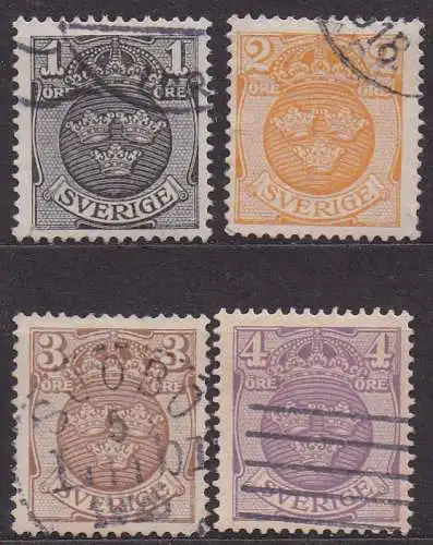Schweden, Mi-Nr. 64 - 67 gest., kompl., Wappen