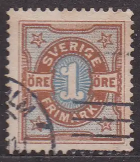 Schweden, Mi-Nr. 50 gest., Ziffernzeichnung