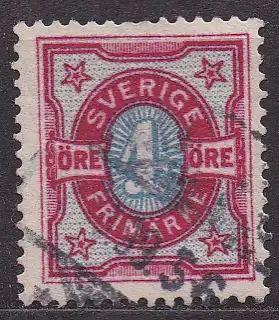 Schweden, Mi-Nr. 53 gest., Ziffernzeichnung