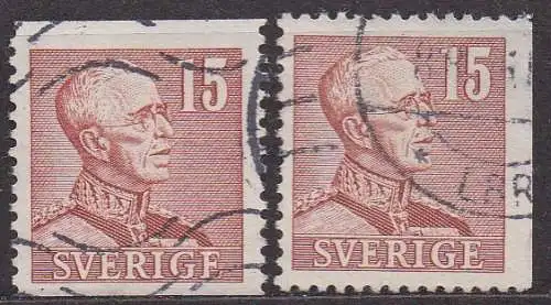 Schweden, Mi-Nr. 257 II A + 257 II Dr gest., König Gustav V.