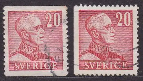Schweden, Mi-Nr. 258 II A + 258 II Dl gest., König Gustav V.