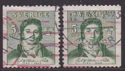Schweden, Mi-Nr. 295 Dl + 295 Dr gest., 200. Geburtstag von Carl Wilhelm von Scheele