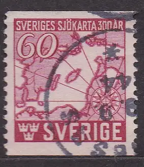 Schweden, Mi-Nr. 305 A gest., 300. Jahrestag des Erscheinens der 1. schwedischen Seekarte