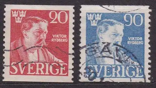 Schweden, Mi-Nr. 314 A + 315 A gest., 50. Todestag von Viktor Rydberg