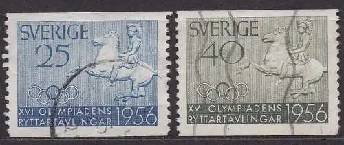 Schweden, Mi-Nr. 414 A + 415 A gest., 16. Reiter-Olympiade Stockholm