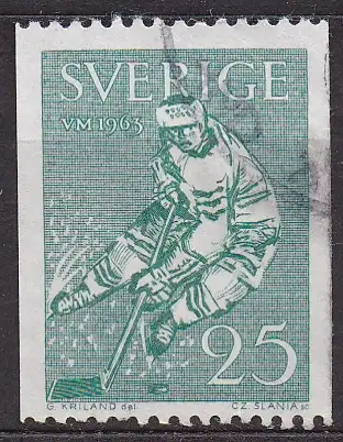Schweden, Mi-Nr. 502 C gest., Eishockey-Weltmeisterschaft Schweden 1963