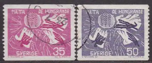 Schweden, Mi-Nr. 504 A + 505 A gest., Kampf gegen den Hunger