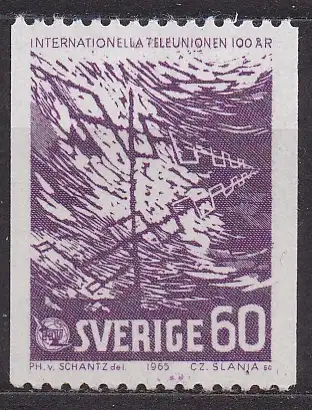 Schweden, Mi-Nr. 534 C **, 100 Jahre Internationale Fernmeldeunion ITU