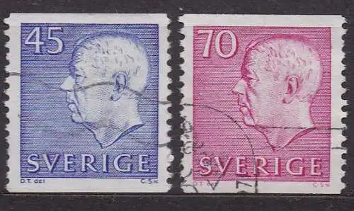 Schweden, Mi-Nr. 586 A + 587 A gest., König Gustav VI. Adolf