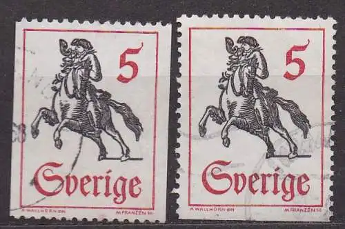Schweden, Mi-Nr. 590 C + 590 Du gest., Postreiter