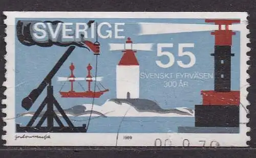 Schweden, Mi-Nr. 656 gest., 300 Jahre Leuchtfeuertechnik in Schweden