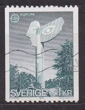 Schweden, Mi-Nr. 853 gest., Europa CEPT 1974: Skulptur von Pablo Picasso