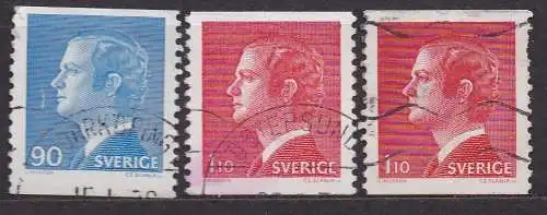Schweden, Mi-Nr. 902 xA + 902 yA gest., König Carl XVI. Gustav