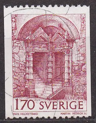 Schweden, Mi-Nr. 1015 gest., Europa CEPT 1978: Baudenkmäler - Portal des Schlosses von Örebro