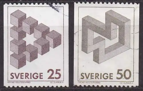 Schweden, Mi-Nr. 1182 + 1183 gest., Unmögliche Figuren